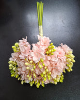 Buchet artificial frezii roz pal – 35 cm, flori textile decorative